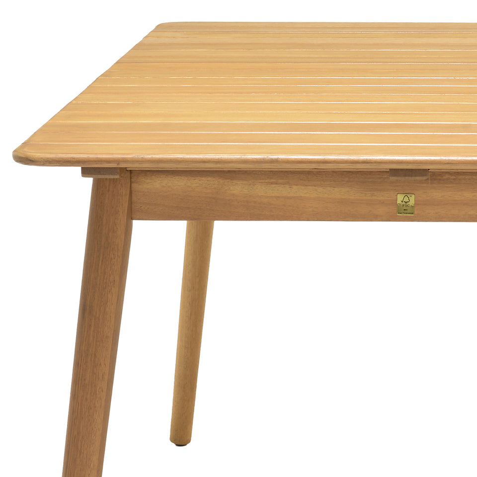 Nassau Outdoor Rectangle Dining Table in Natural Wood Finish