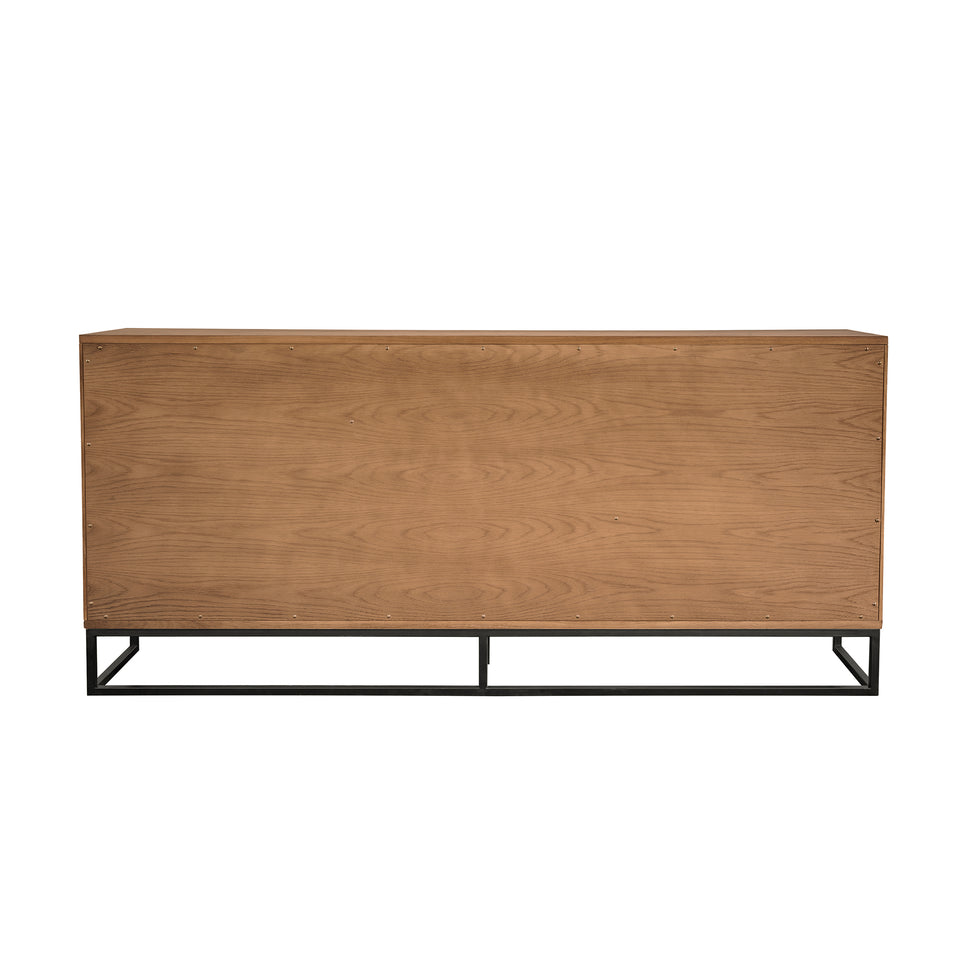 Nevada Rustic Oak Wood Sideboard In Balsamico