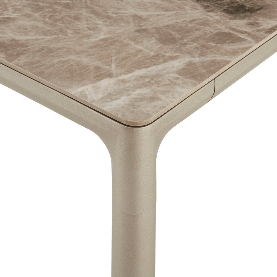 Otello Ceramic and Metal Rectangular Dining Room Table