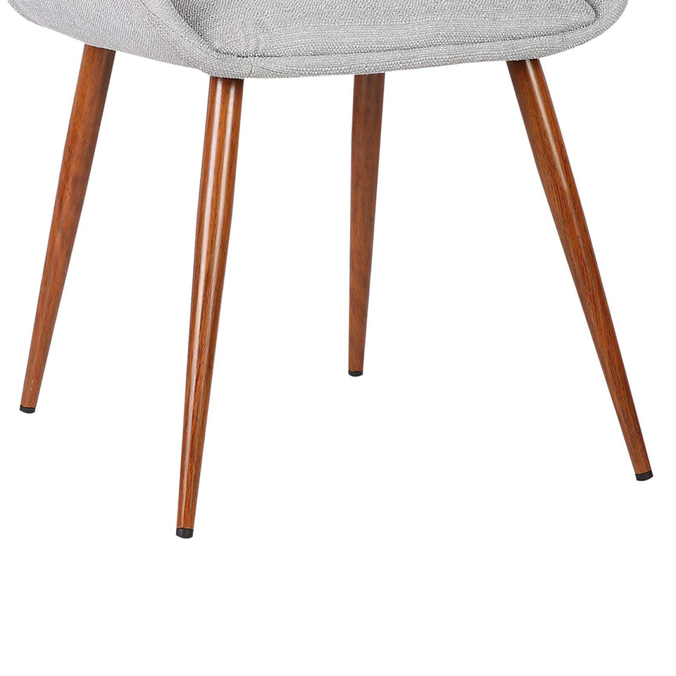 Panda Mid-Century Dining Chair Walnut Finish and Gray Fabric