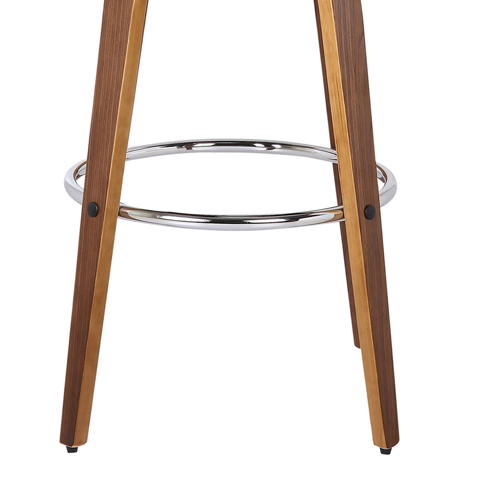 Shelly 30" Bar Height Barstool in Walnut Wood Finish with Brown PU