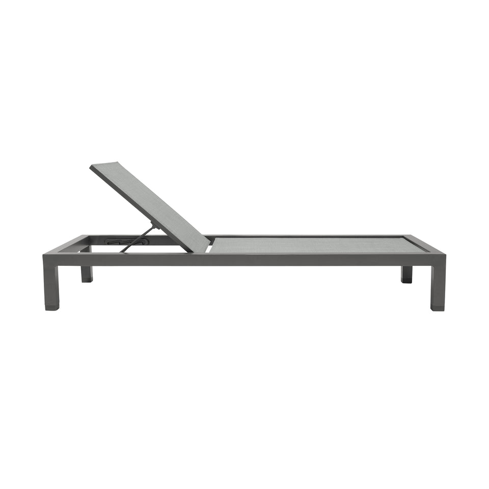 Solana Outdoor Dark Grey Aluminum Stacking Chaise Lounge Chair
