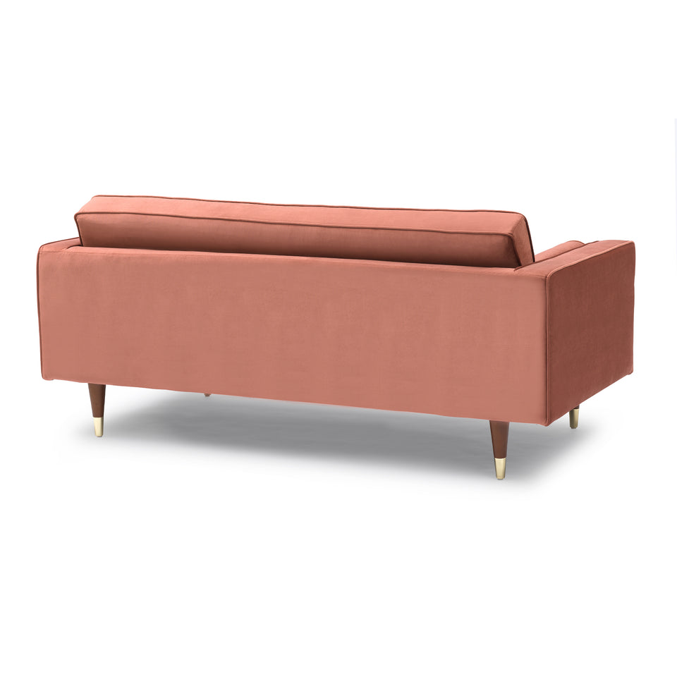 Somerset Blush Velvet Mid Century Modern Loveseat