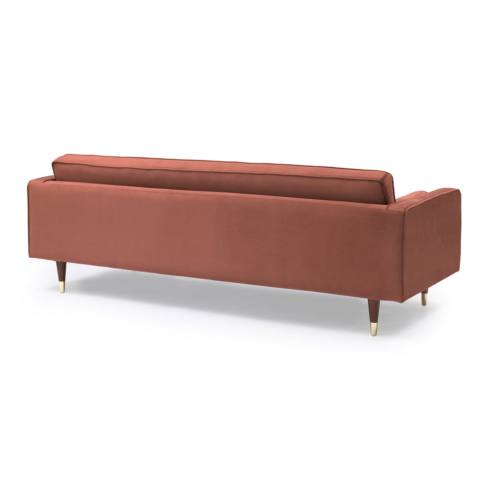 Somerset Blush Velvet Mid Century Modern Sofa