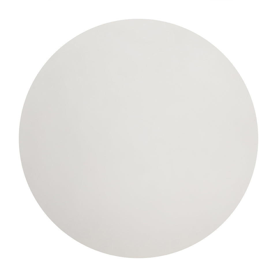 Pinni White Concrete Round Dining Table with Bronze Painted Accent