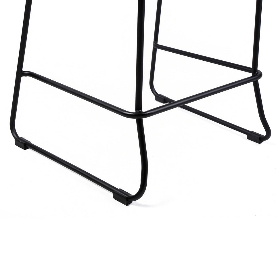 Shasta 30" Outdoor Metal and Black Rope Stackable Barstool