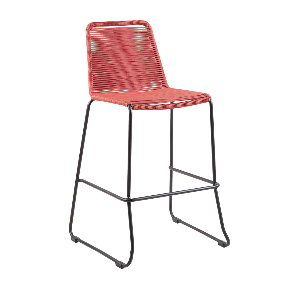 Shasta 30" and 26" Outdoor Metal and Rope Stackable Barstool