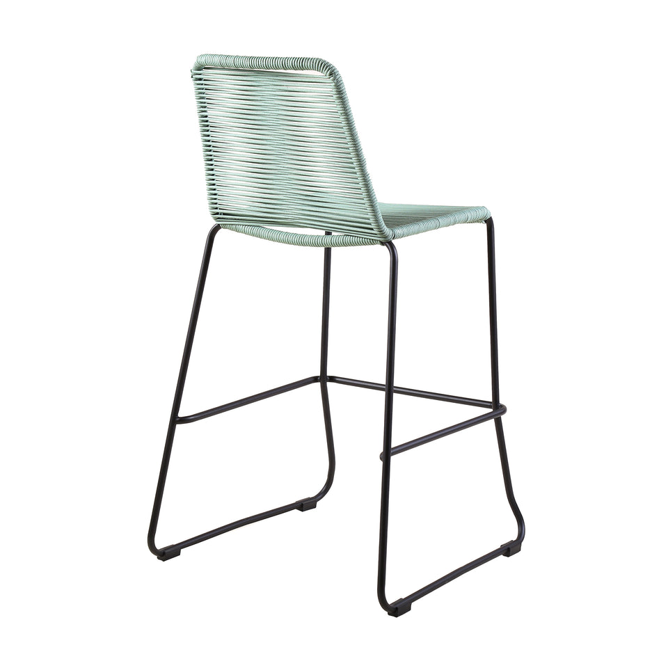 Shasta 30" and 26" Outdoor Metal and Rope Stackable Barstool
