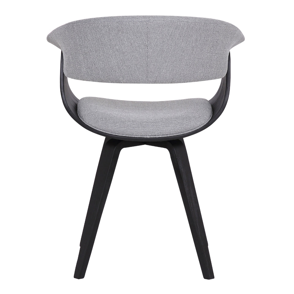 Summer Contemporary Dining Chair in Black Brush Wood Finish and Gray Fabric