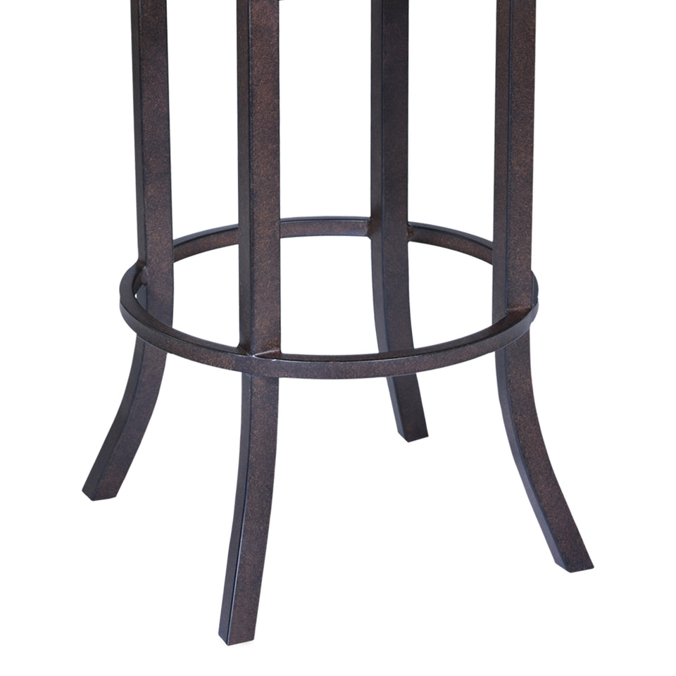 Tahiti  26" Arm Barstool in Auburn Bay finish with Brown Pu upholstery