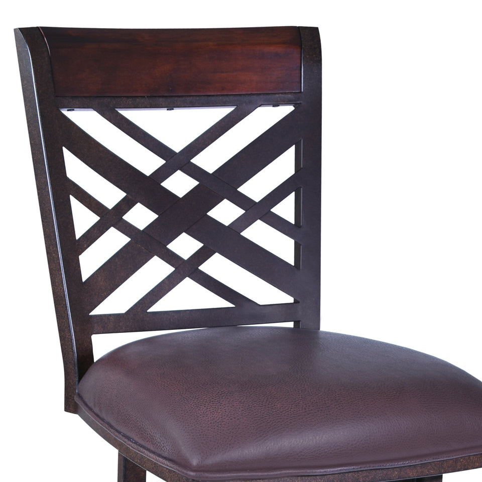 Tahiti  30" Barstool in Auburn Bay finish with Brown Pu upholstery
