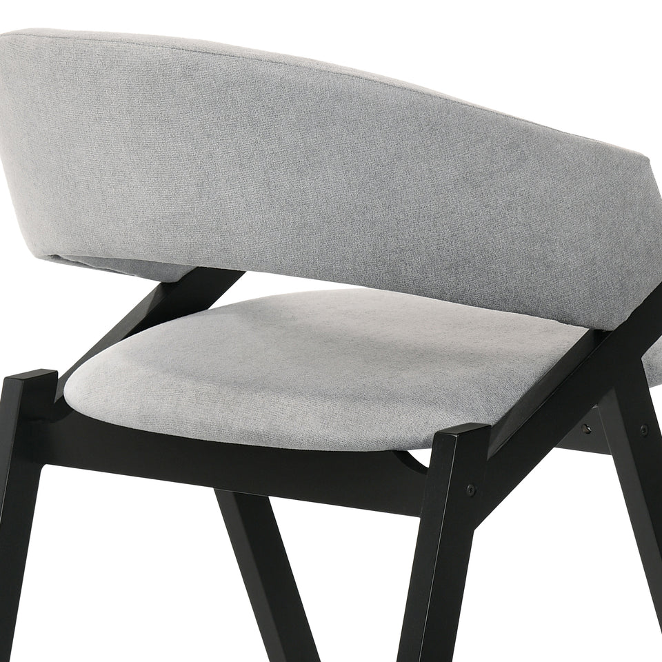 Talulah Gray Fabric and Black Veneer Dining Side Chairs - Set of 2