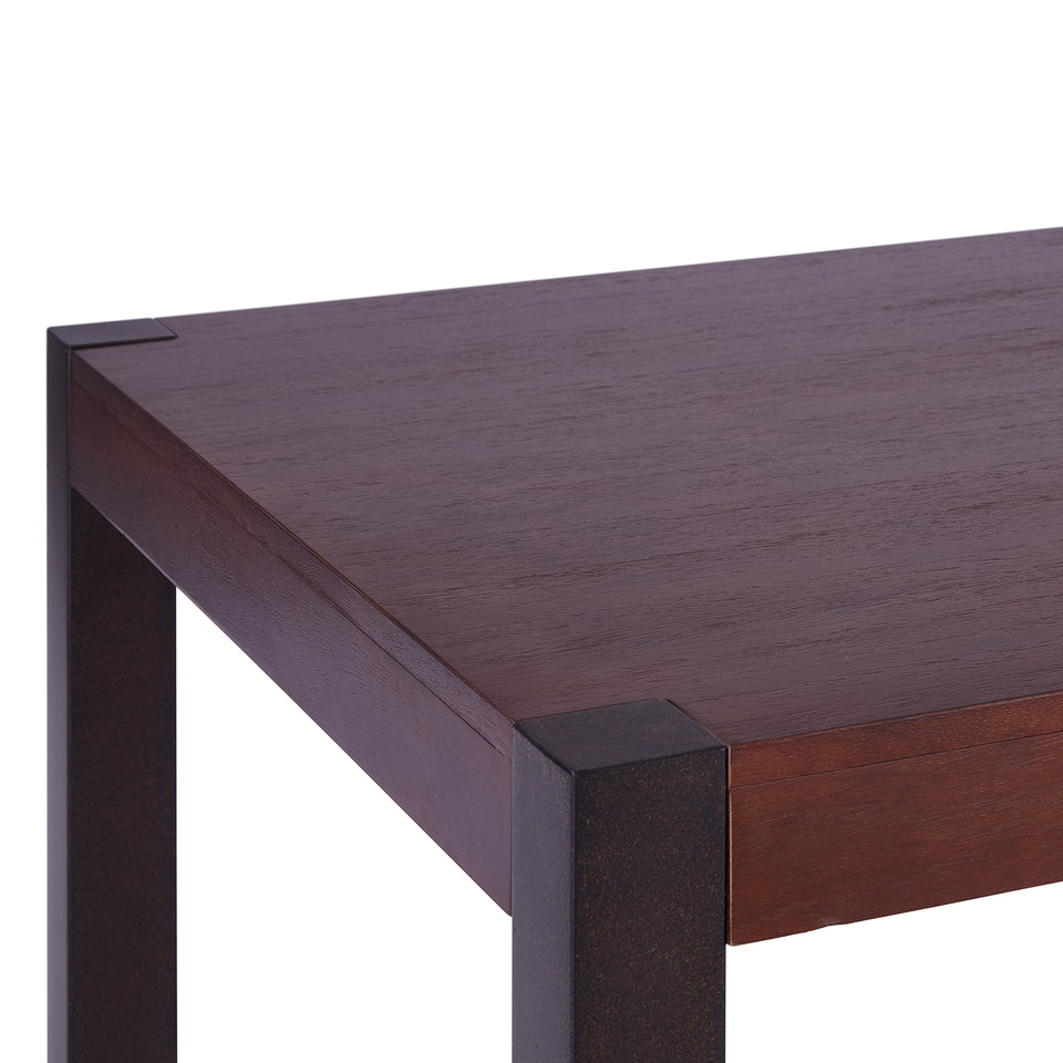 Tatum Contemporary Dining Table in Auburn Bay Finish and Sedona Wood Top