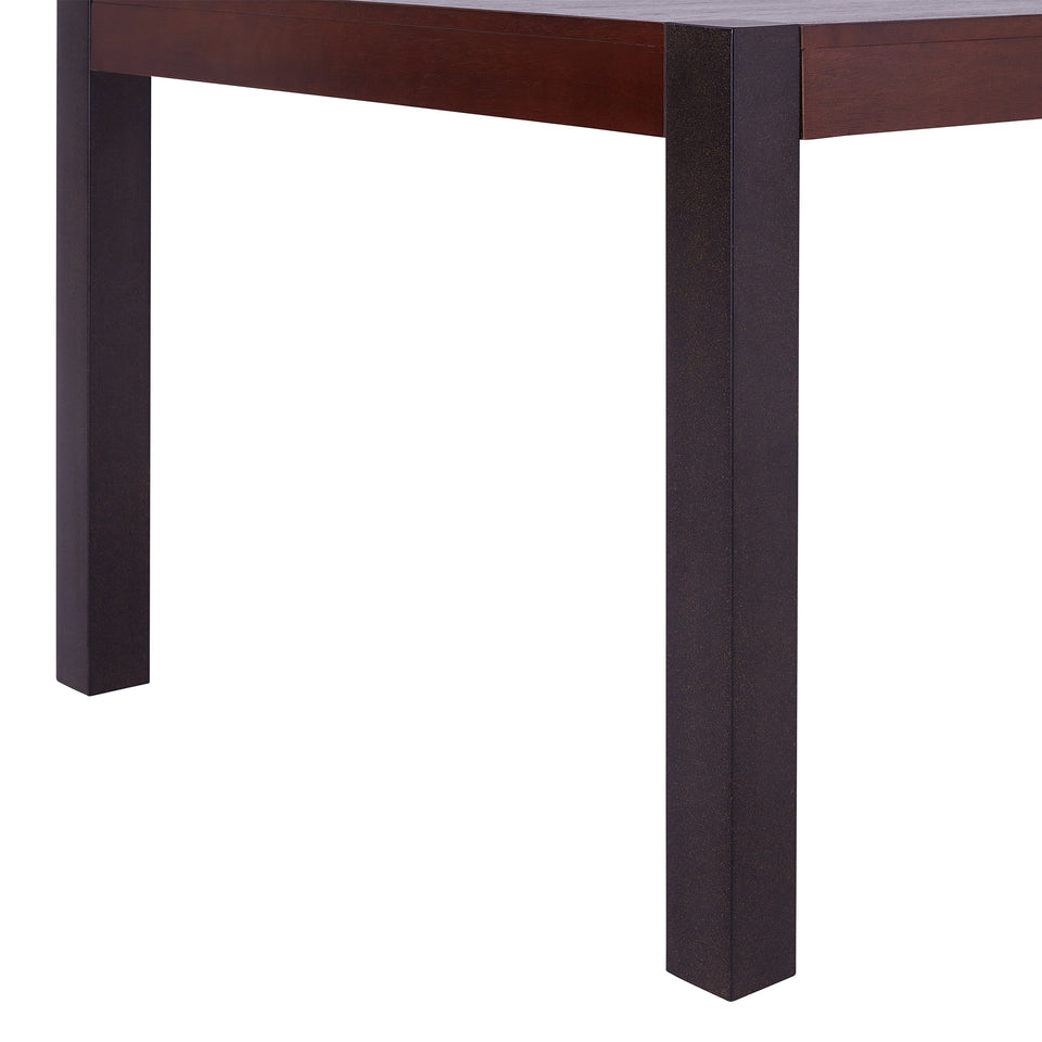 Tatum Contemporary Dining Table in Auburn Bay Finish and Sedona Wood Top