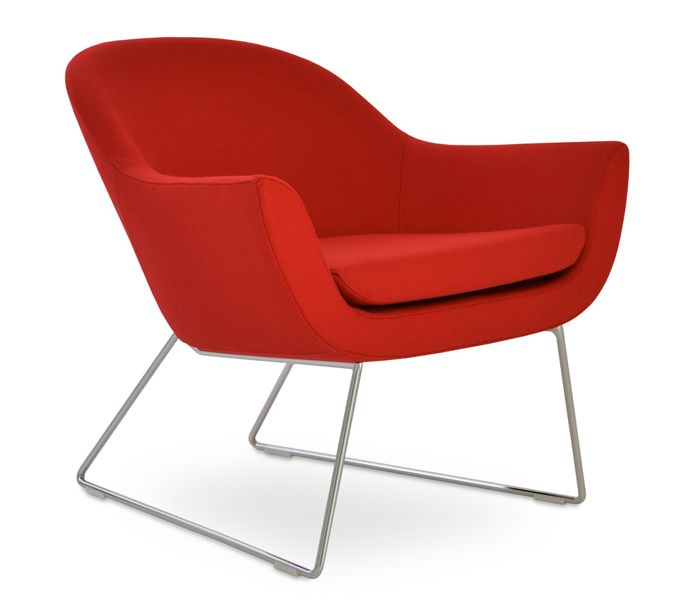 Madison Armchair Wire Sled Base.