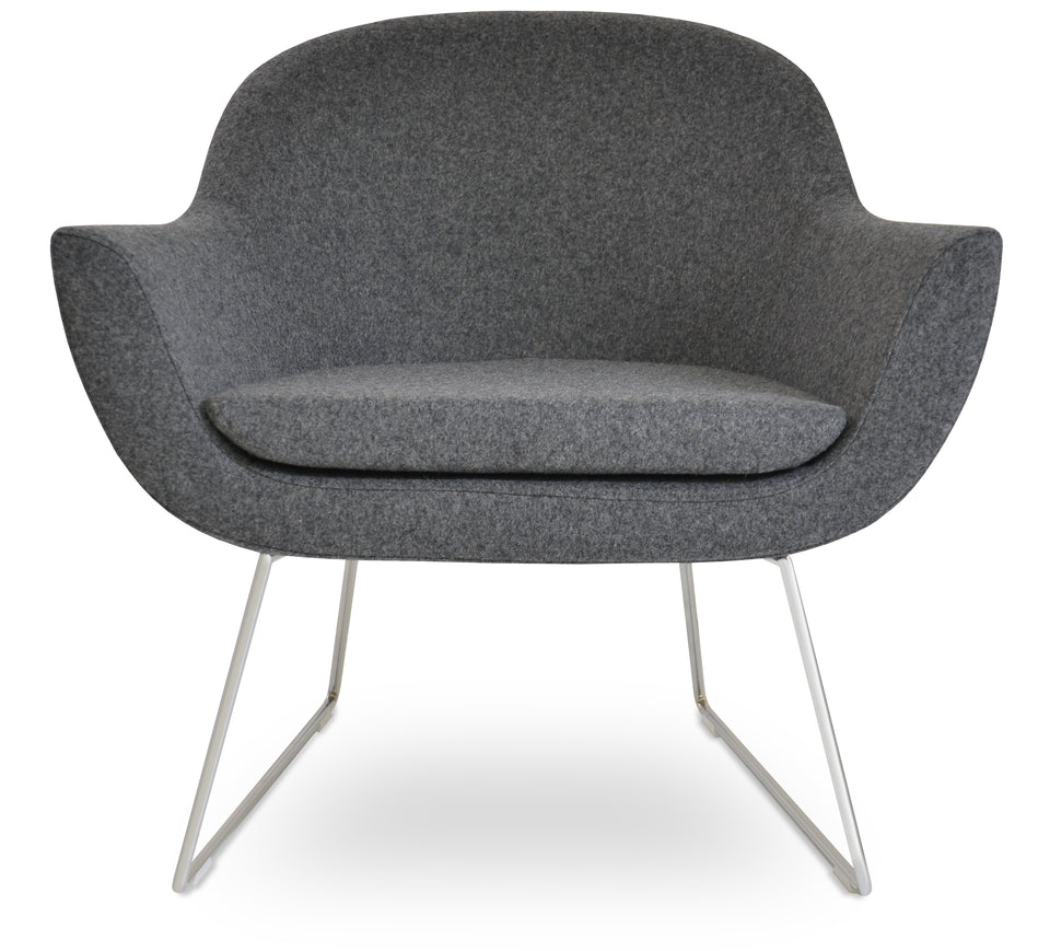 Madison Armchair Wire Sled Base.