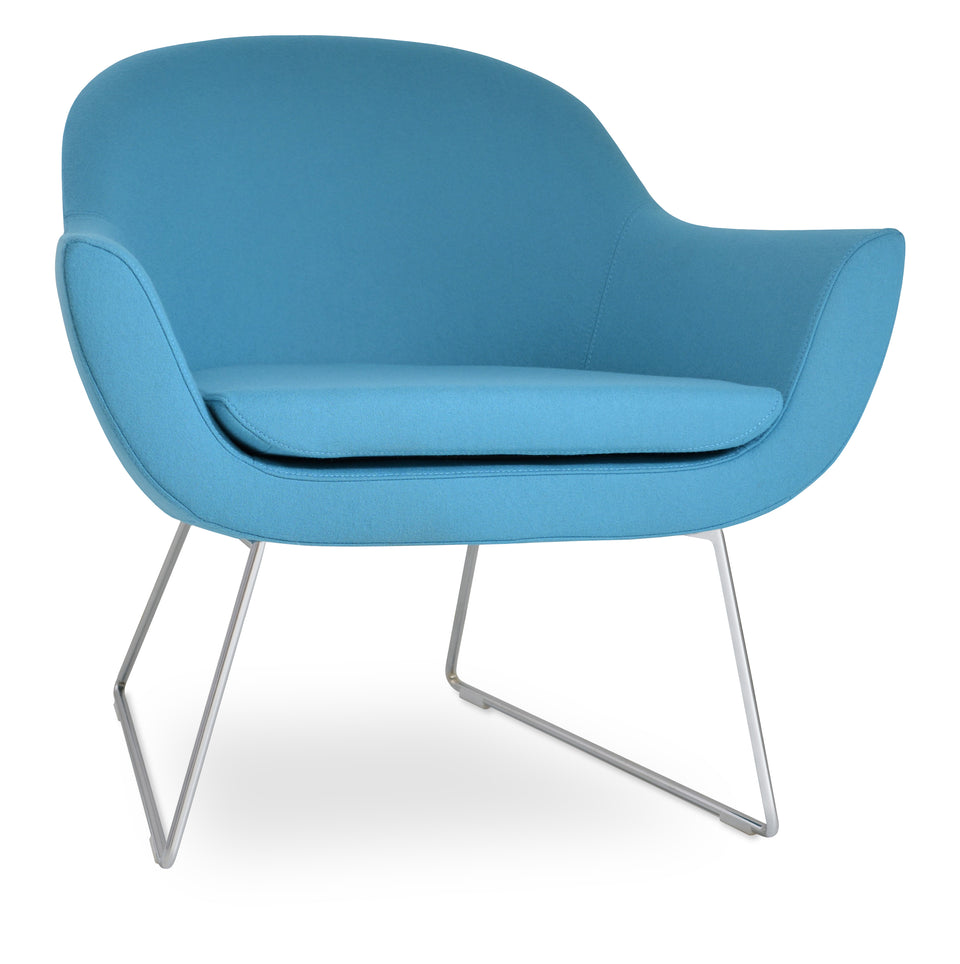 Madison Armchair Wire Sled Base.