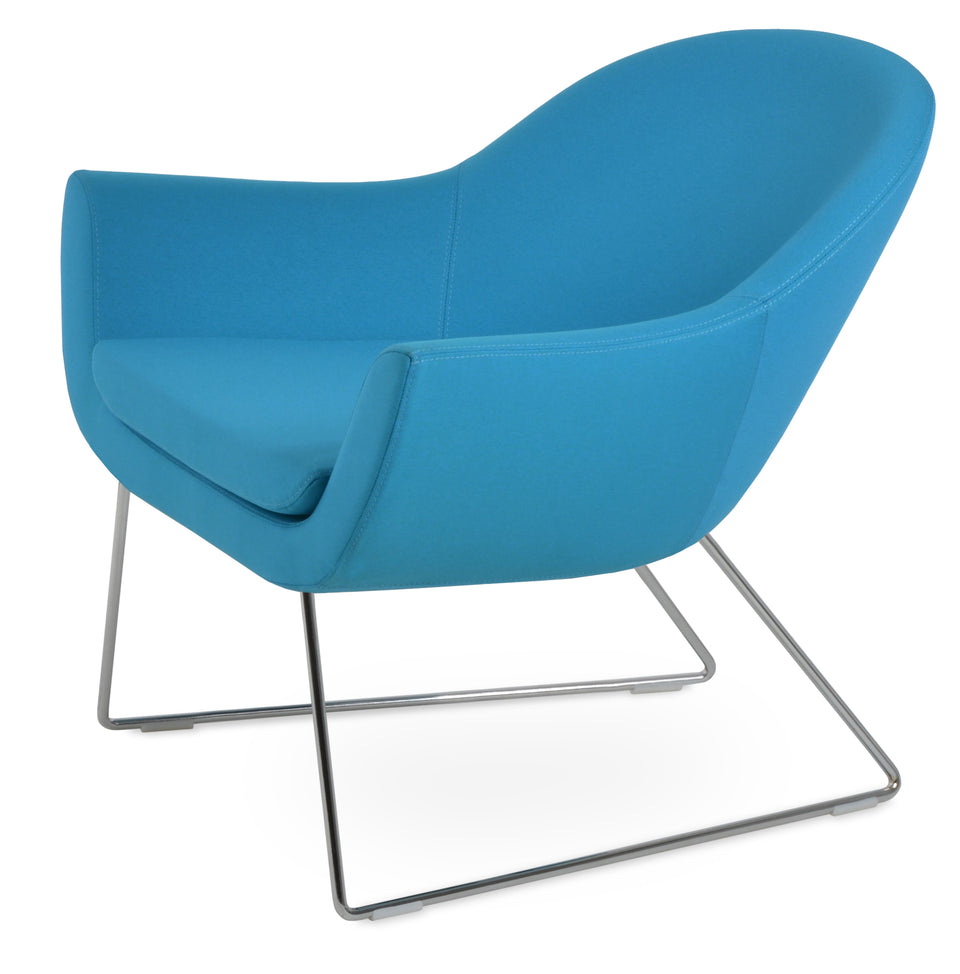 Madison Armchair Wire Sled Base.