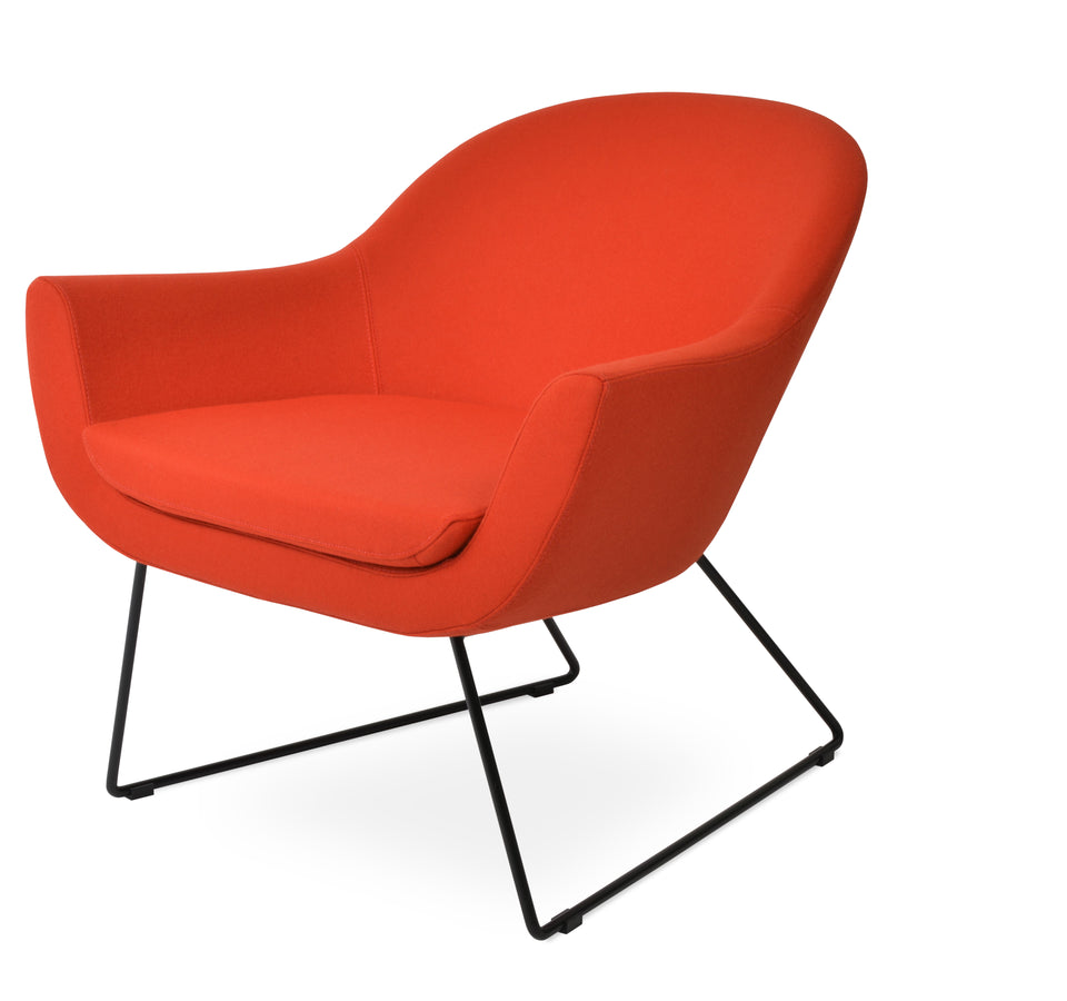 Madison Armchair Wire Sled Base.