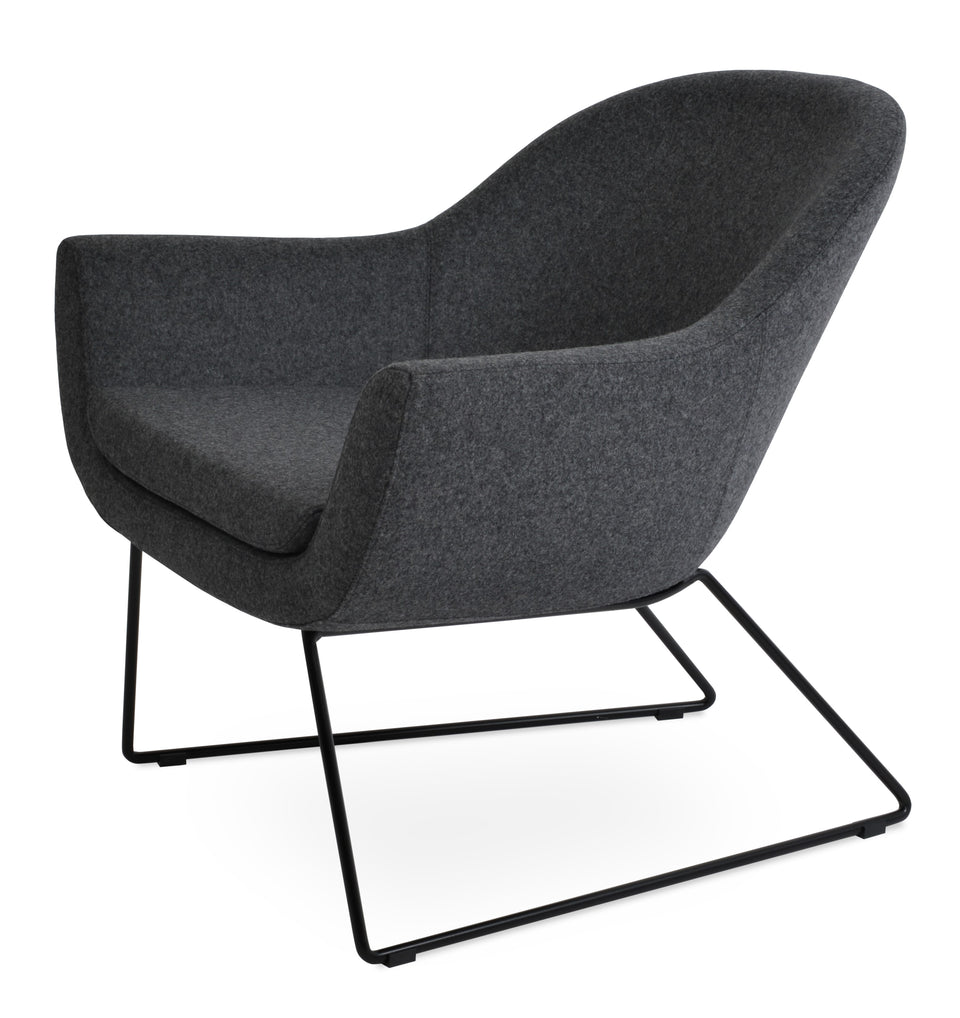 Madison Armchair Wire Sled Base.