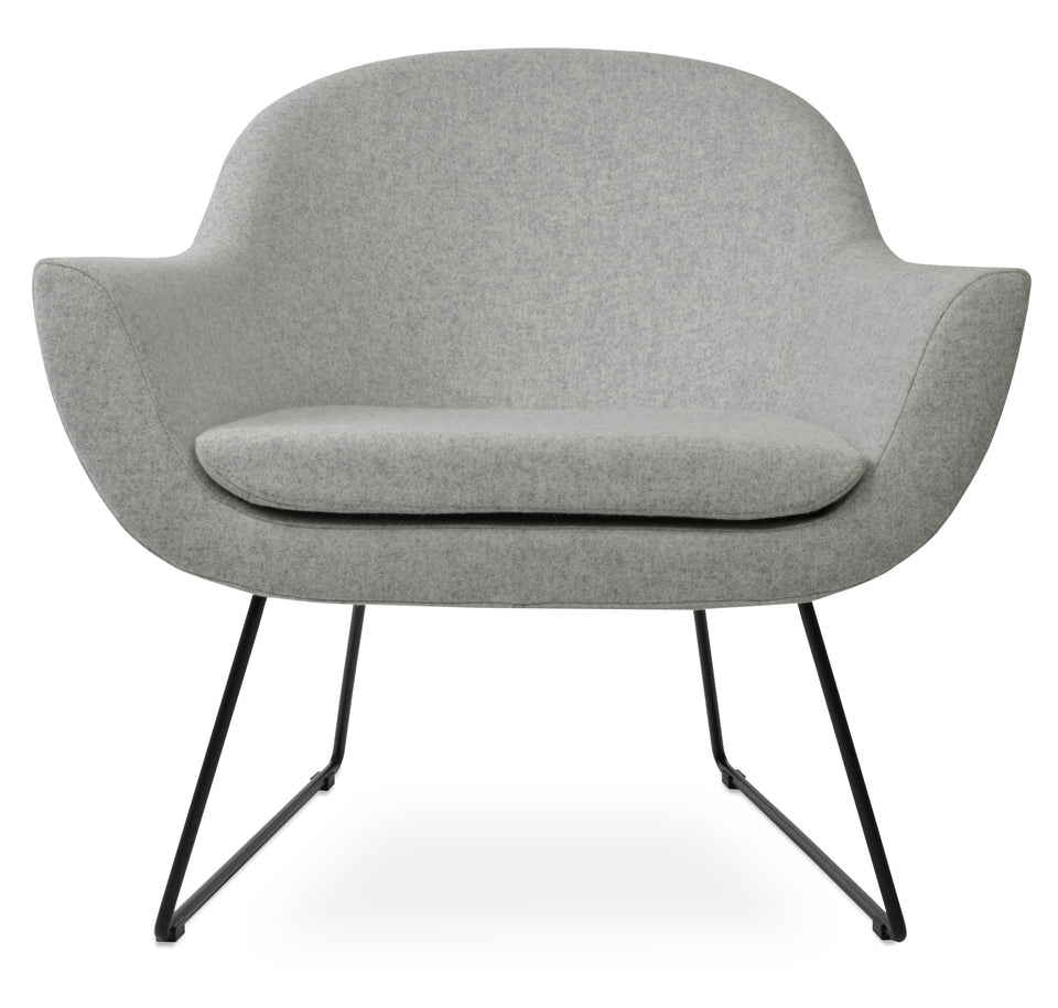 Madison Armchair Wire Sled Base.