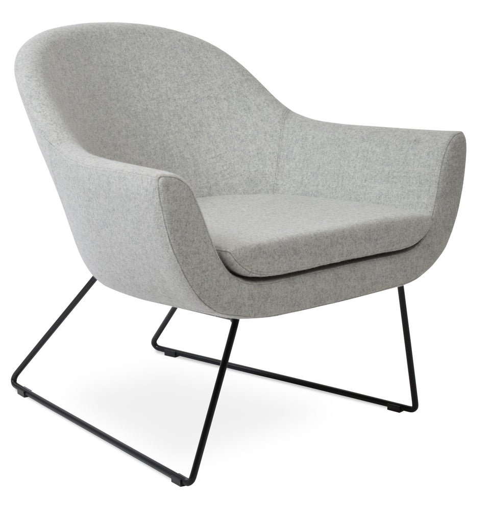 Madison Armchair Wire Sled Base.