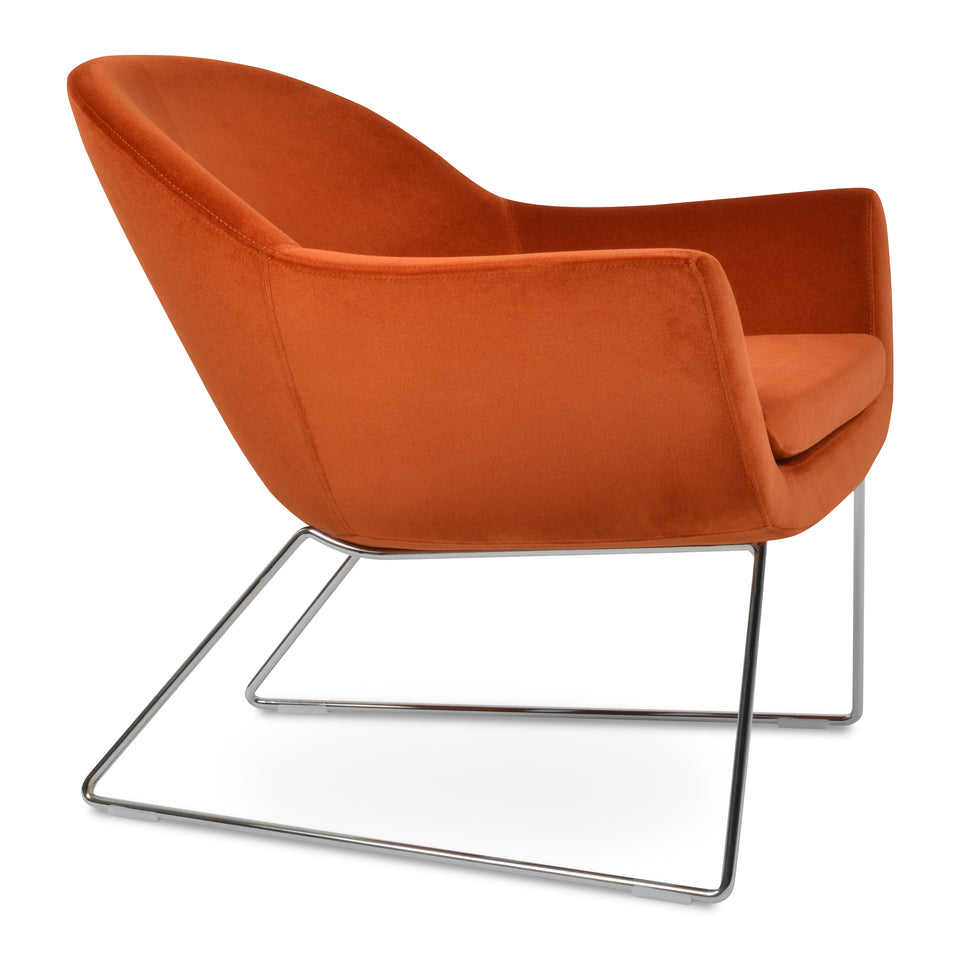 Madison Armchair Wire Sled Base.