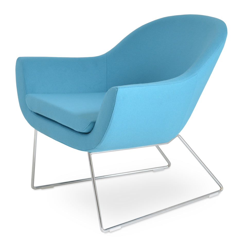 Madison Armchair Wire Sled Base.