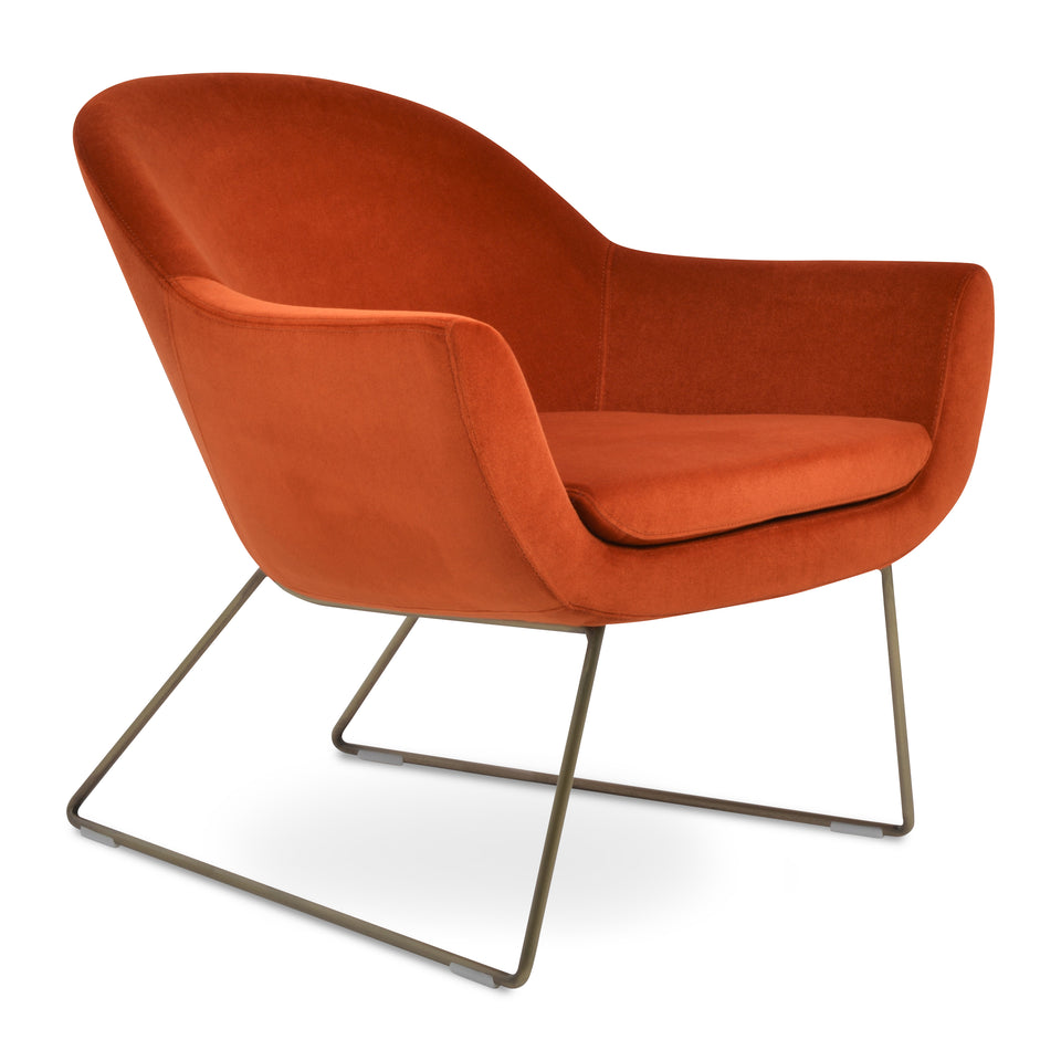 Madison Armchair Wire Sled Base.