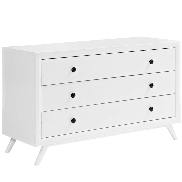 Tracy Wood Dresser In White.