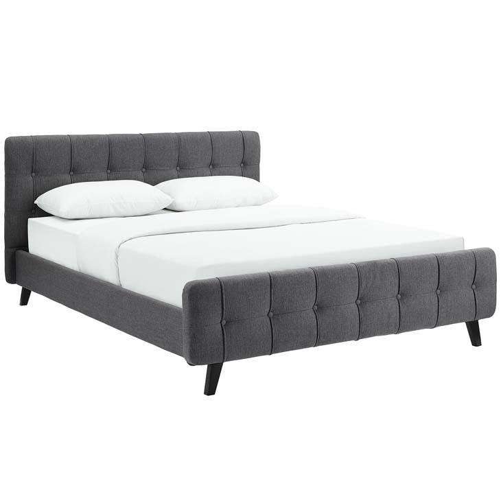 OPHELIA QUEEN FABRIC BED IN GRAY.