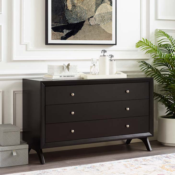 Providence Three-Drawer Dresser in Cappuccino.
