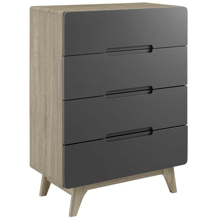 Origin Four Drawer Chest in Natural Gray.