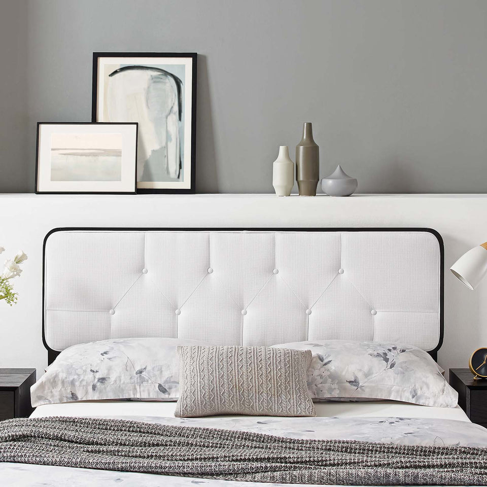 Collins Tufted Fabric and Wood Headboard.