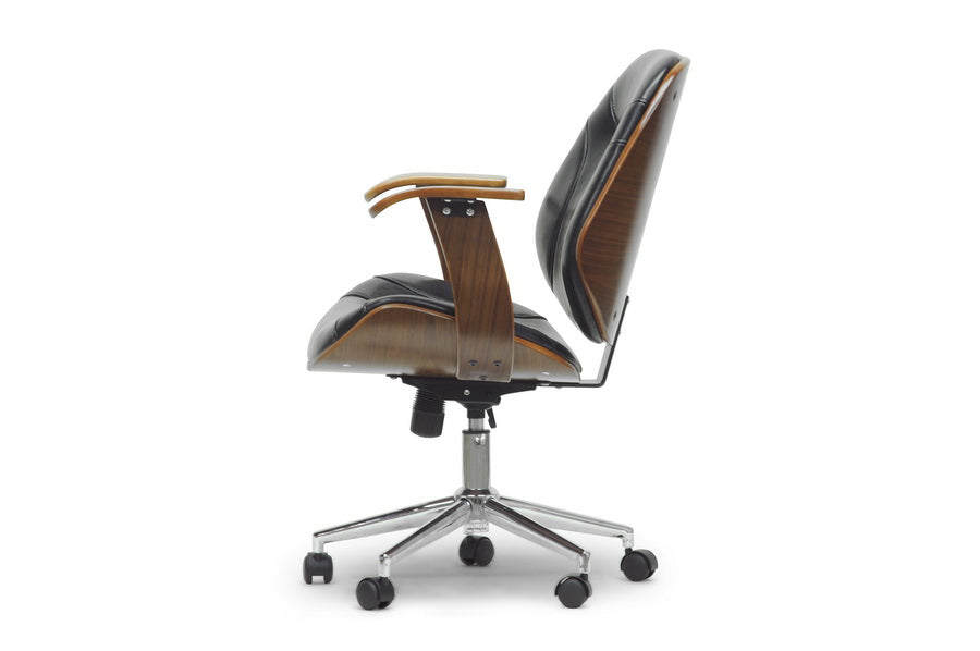 Rathburn walnut and black modern office chair.