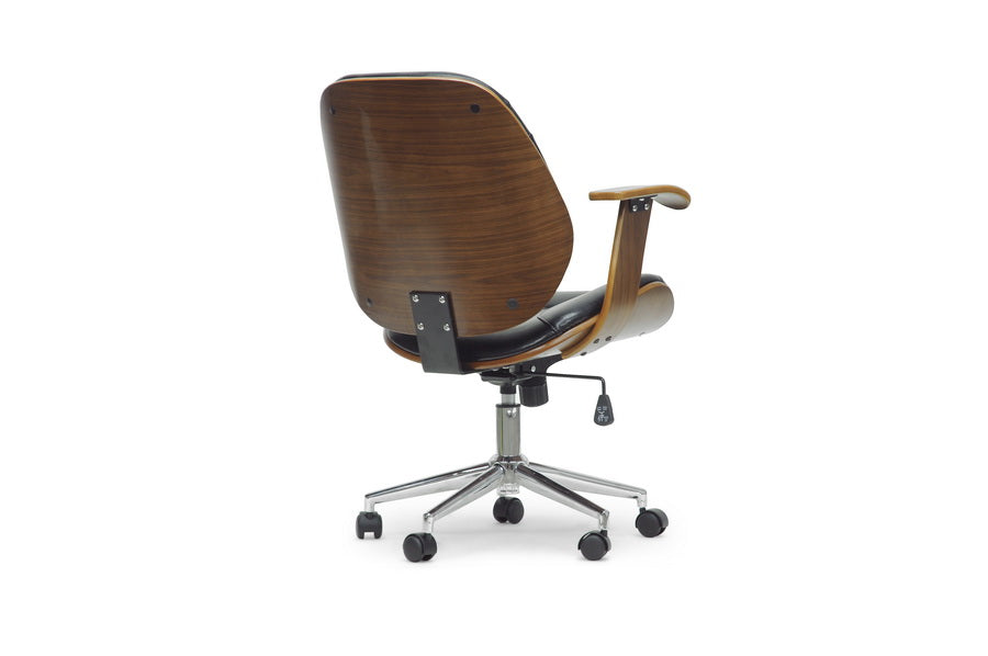 Rathburn walnut and black modern office chair.