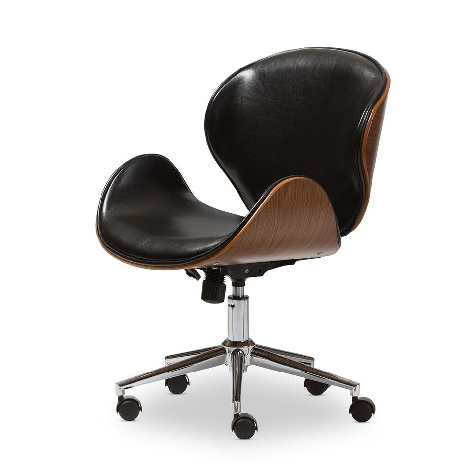 Bruce walnut and black modern office chair.