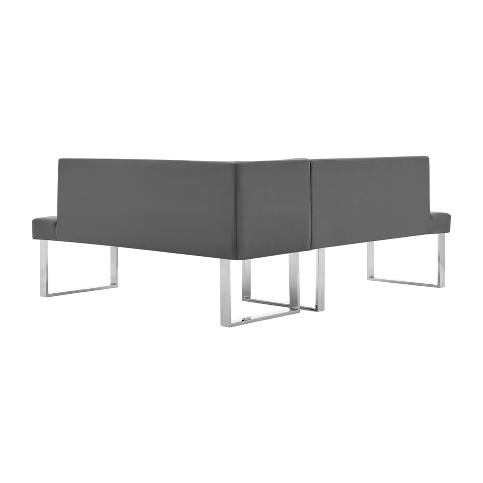 Zenith and Amanda 3 Piece Gray Rectangular Dining Set