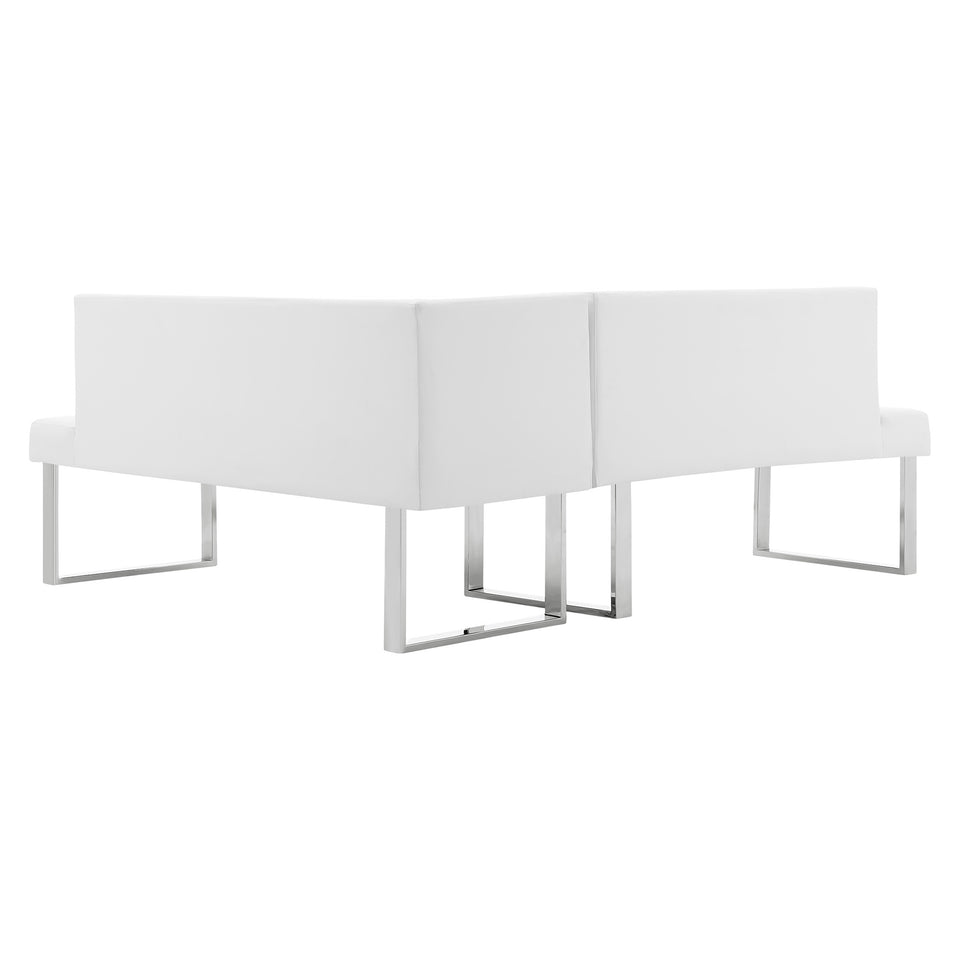 Amanda 3 Piece White Rectangular Dining Set