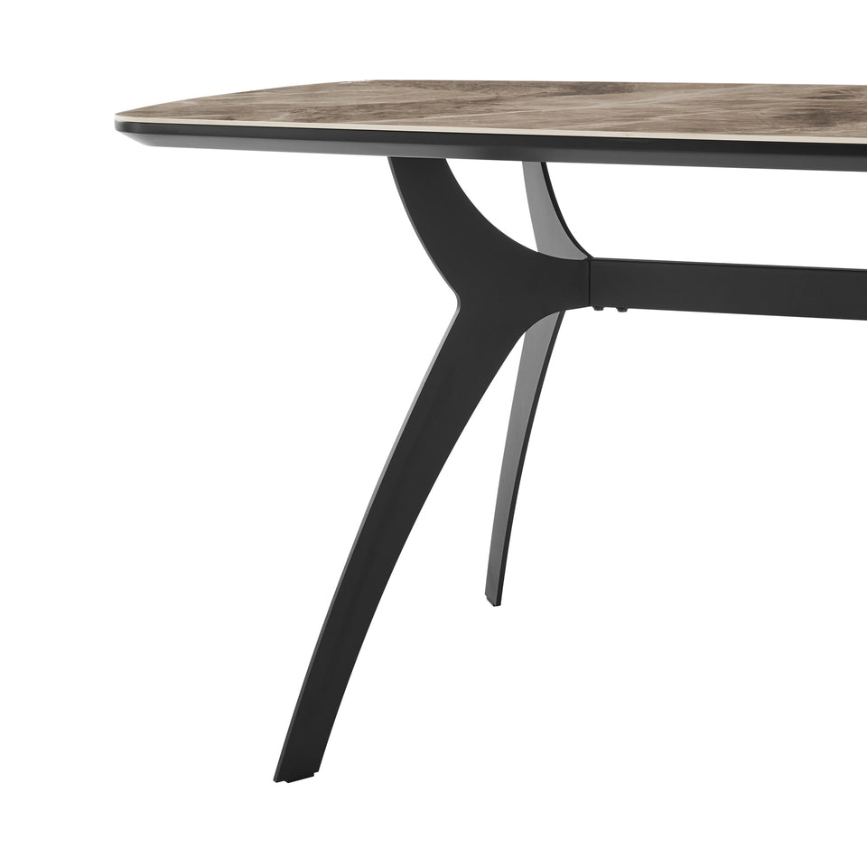 Andes and Lyon Gray Fabric 5 Piece Rectangular Dining Set
