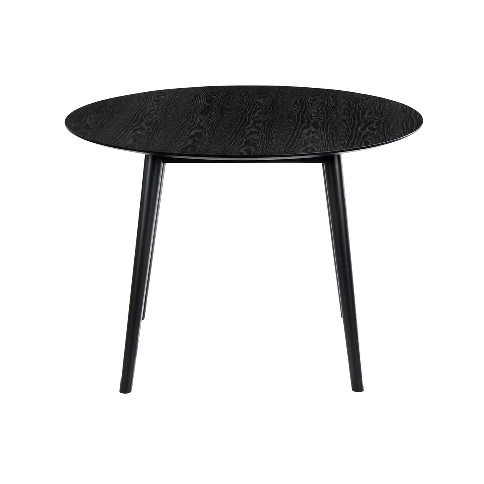 Arcadia and Azalea 42" Round Grey and Black Wood 5 Piece Dining Set