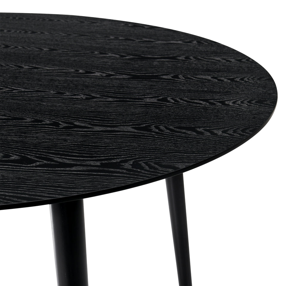 Arcadia and Azalea 42" Round Grey and Black Wood 5 Piece Dining Set