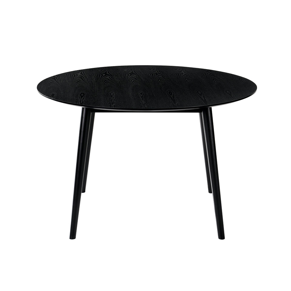 Arcadia and Juno 48" Round Charcoal and Black Wood 5 Piece Dining Set