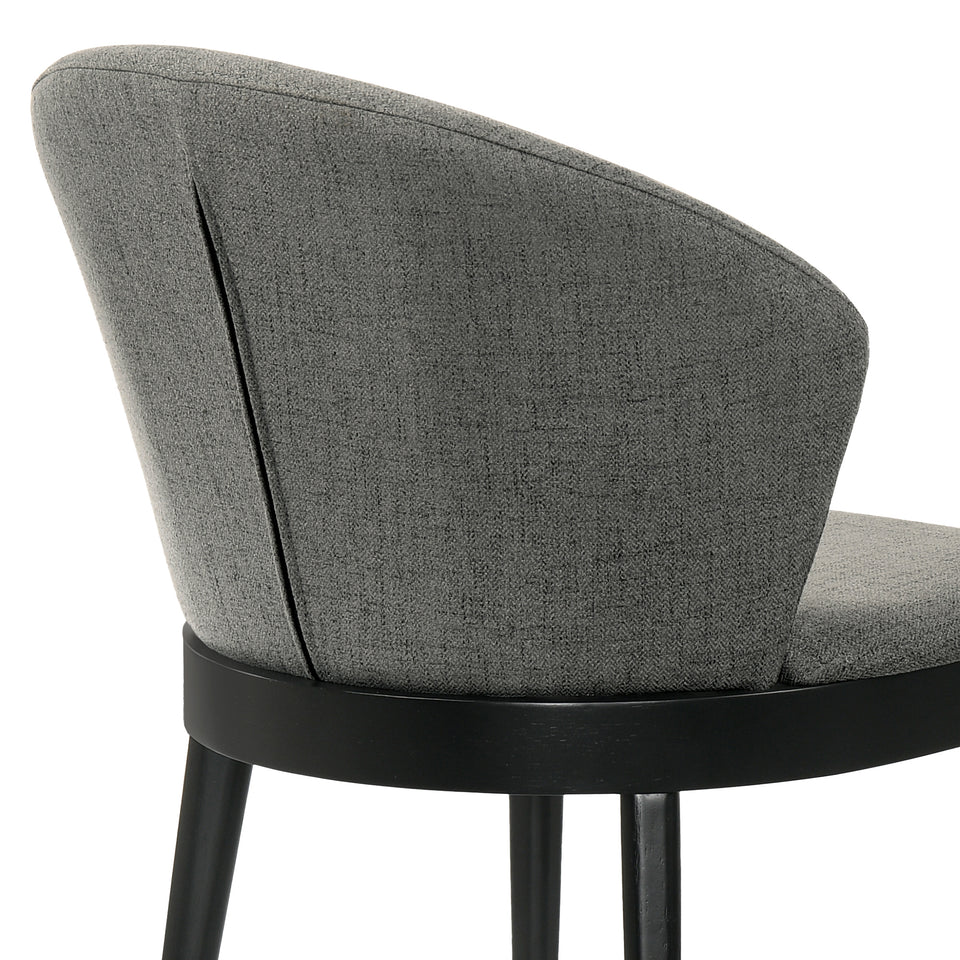 Arcadia and Juno 48" Round Charcoal and Black Wood 5 Piece Dining Set