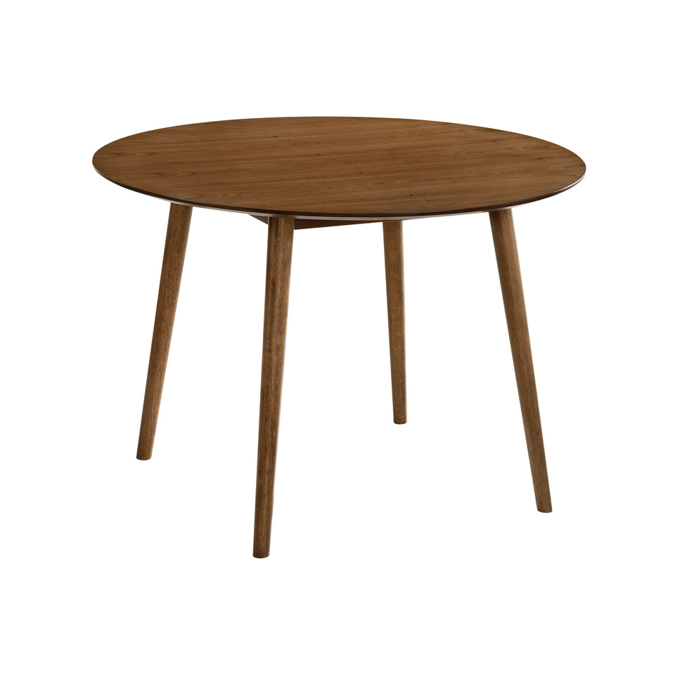 Arcadia and Juno 42" Round Charcoal and Walnut Wood 5 Piece Dining Set