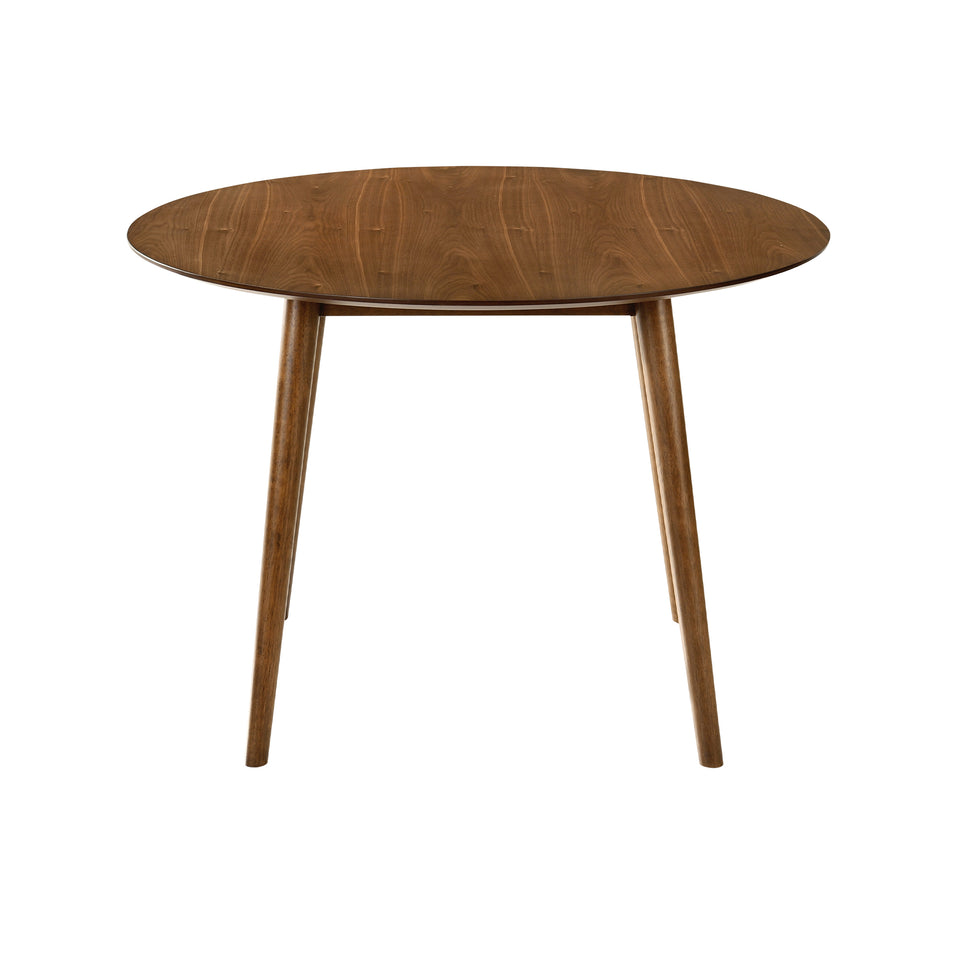 Arcadia and Juno 42" Round Charcoal and Walnut Wood 5 Piece Dining Set