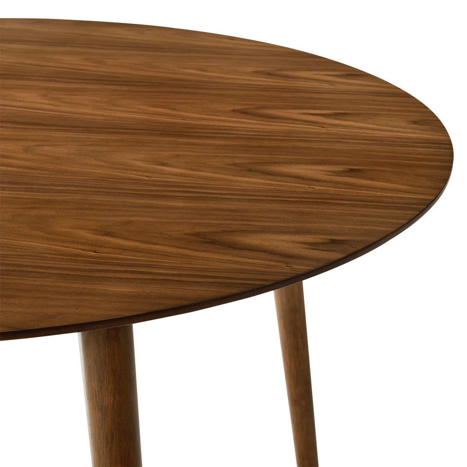 Arcadia and Juno 42" Round Charcoal and Walnut Wood 5 Piece Dining Set