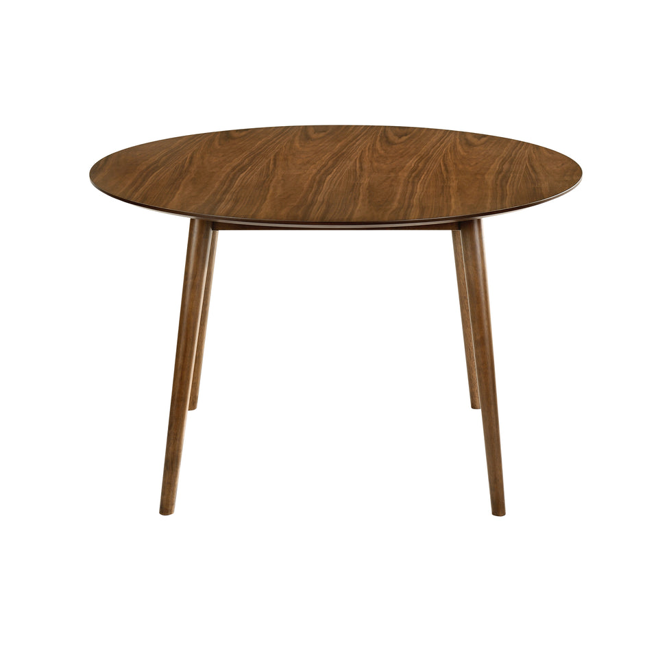 Arcadia and Juno 48" Round Charcoal and Walnut Wood 5 Piece Dining Set