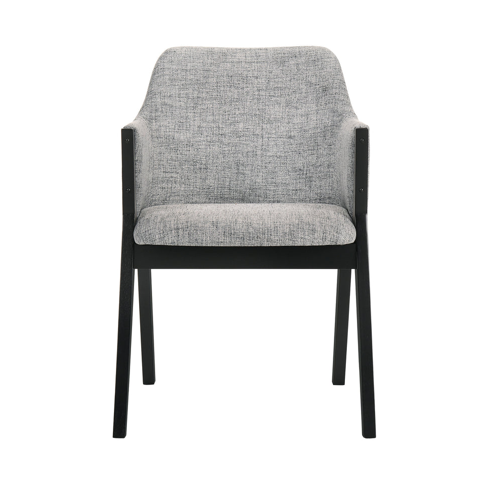 Arcadia and Renzo 48" Round Grey and Black Wood 5 Piece Dining Set