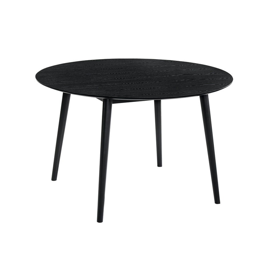 Arcadia and Renzo 48" Round Grey and Black Wood 5 Piece Dining Set